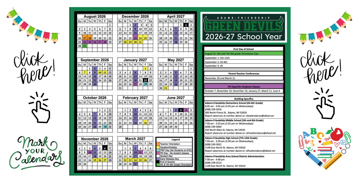 2026-2027 School District Calendar