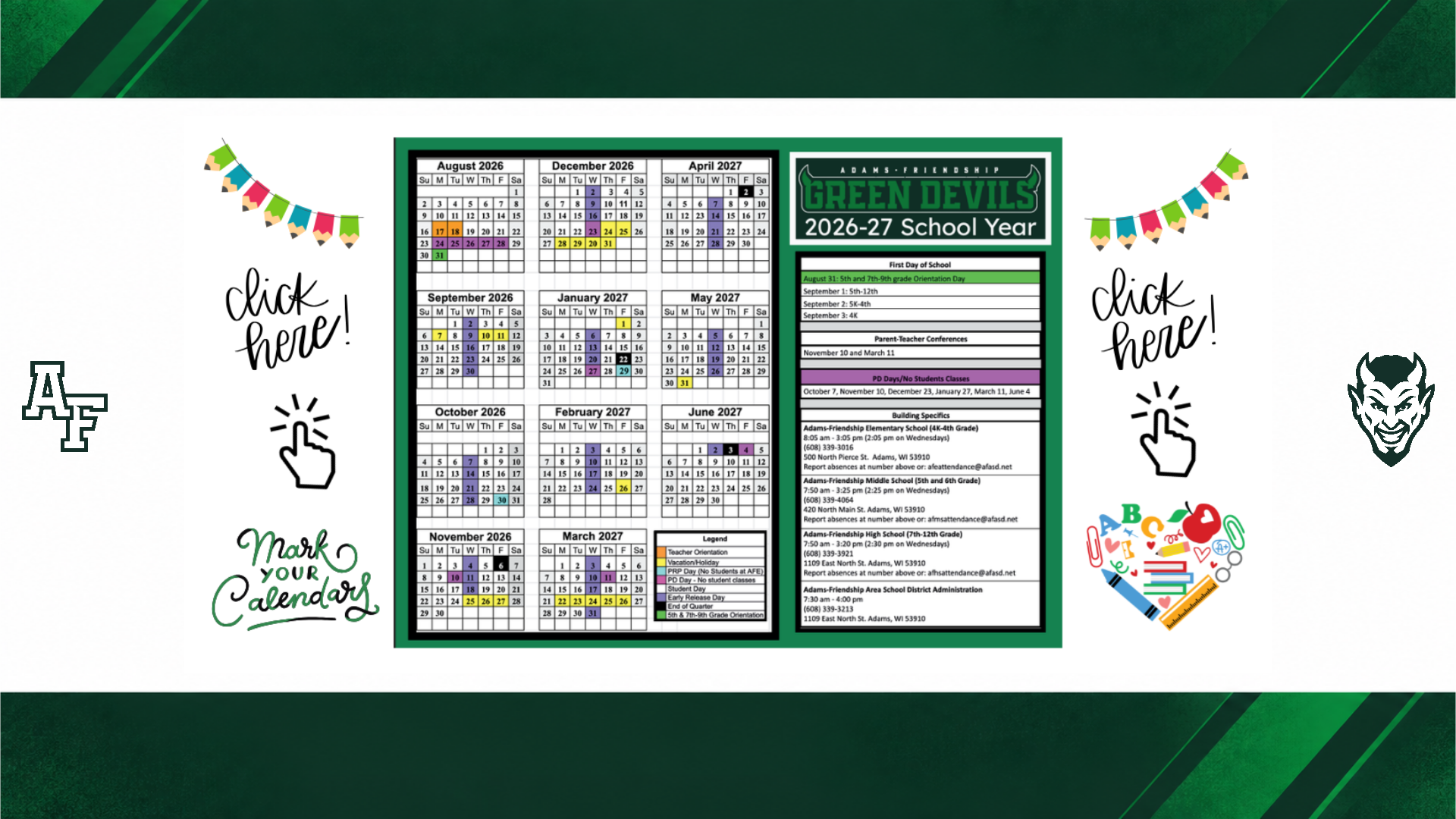 2026-2027 School District Calendar
