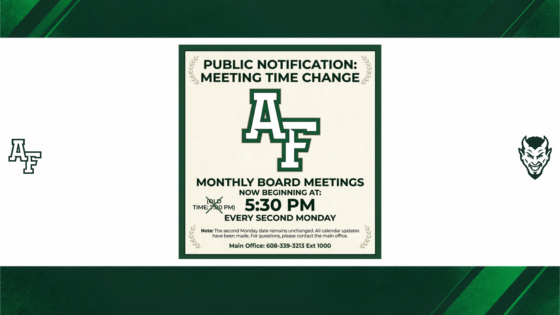 Board Meeting Change Notification